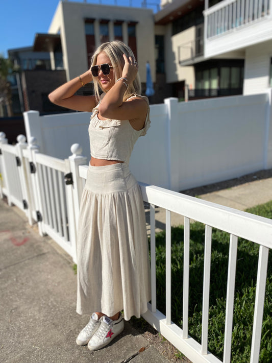 Coastal Linen Maxi Skirt