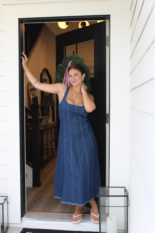 Cascade Denim Midi