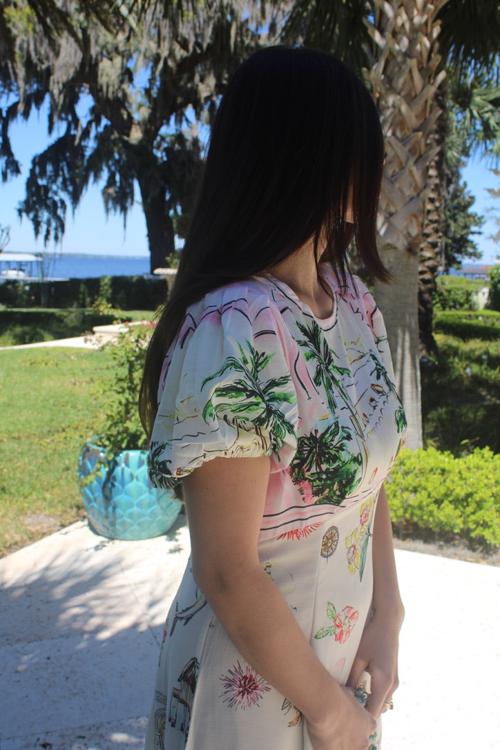 Watercolor Midi Dress