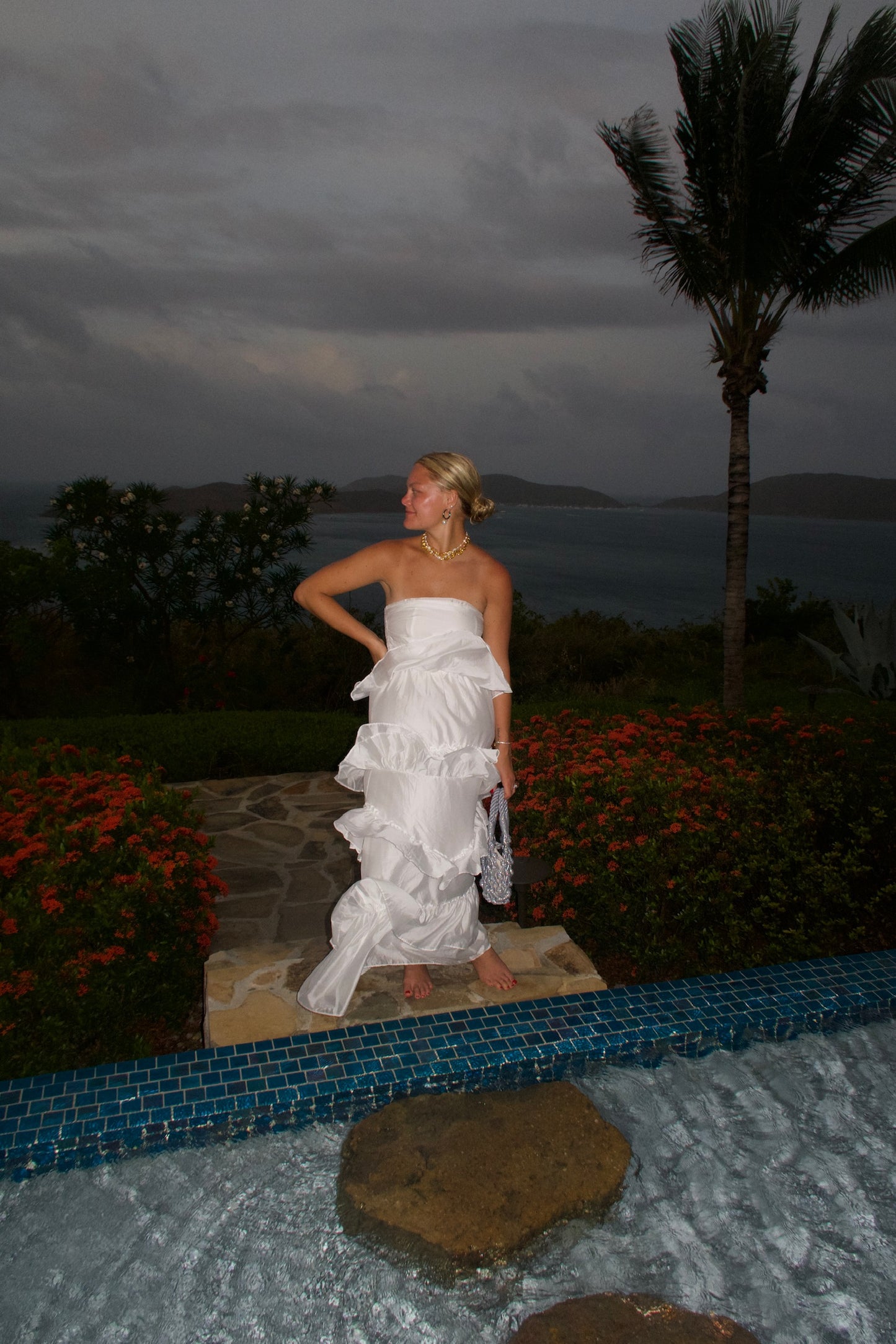To The Islands Ruffle Maxi