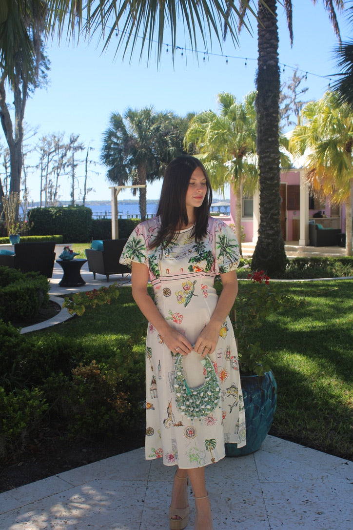 Watercolor Midi Dress