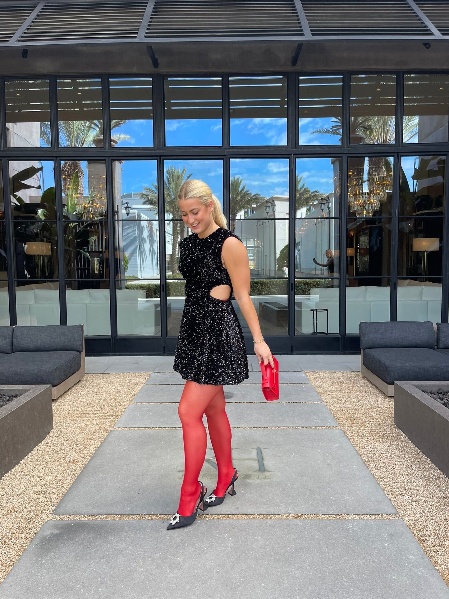 Vixen Cutout Sequin Mini