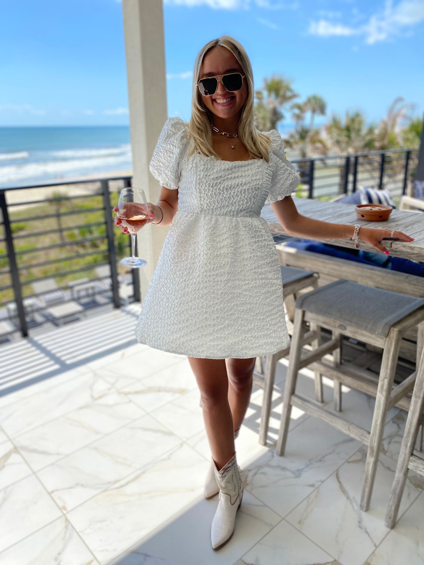 The Cape Puff Sleeve Mini