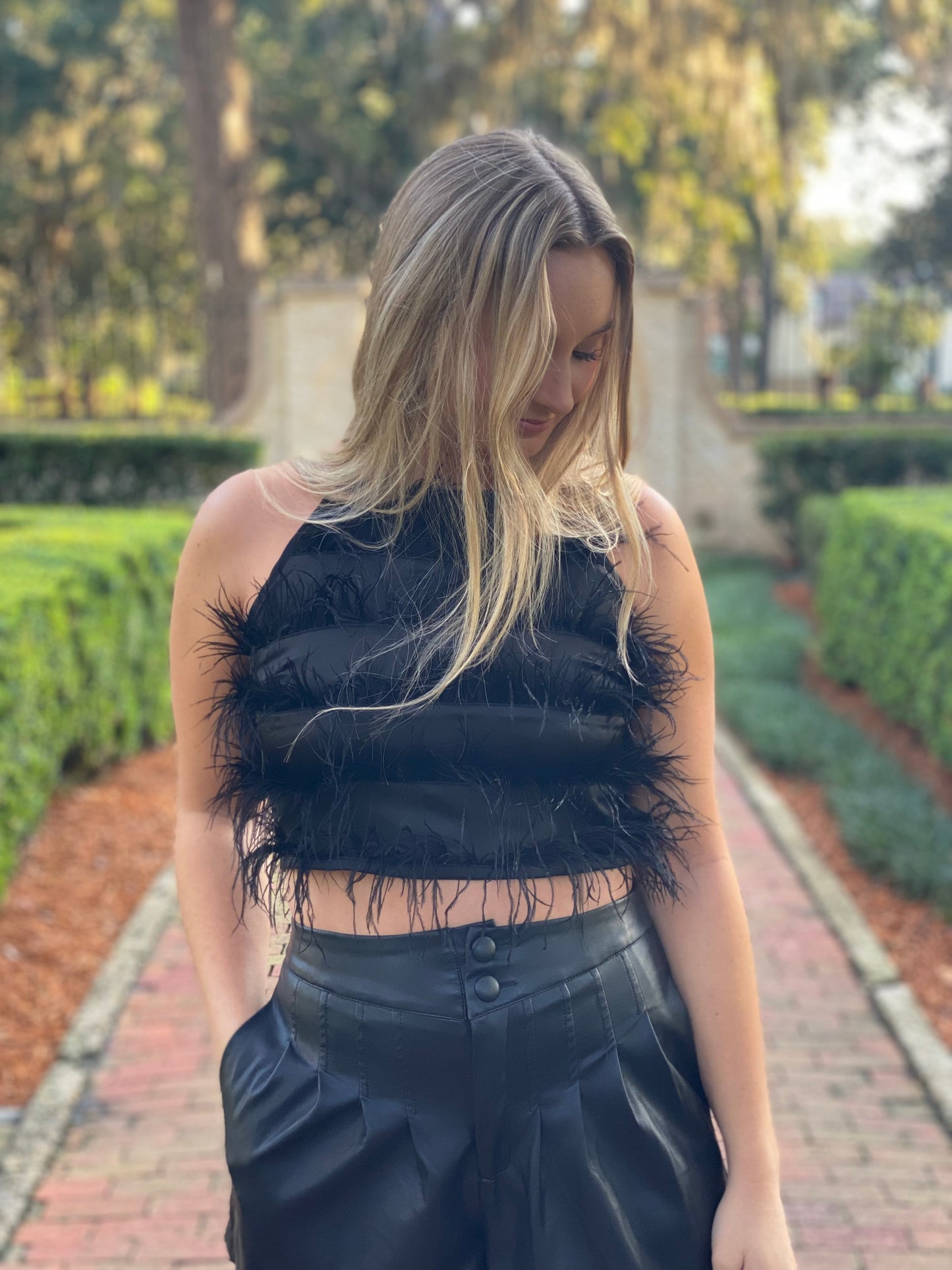 Flirty Feather Top