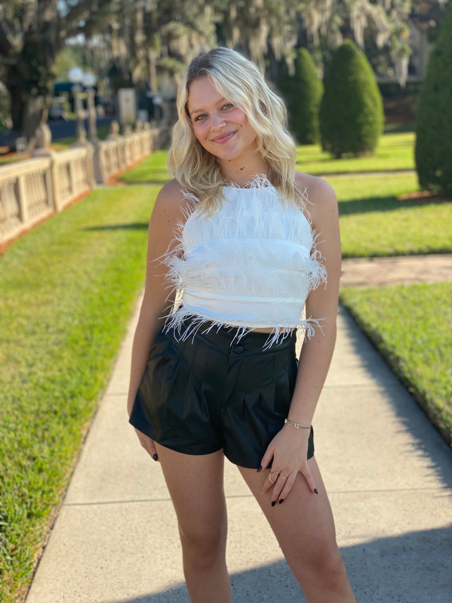 Flirty Feather Top