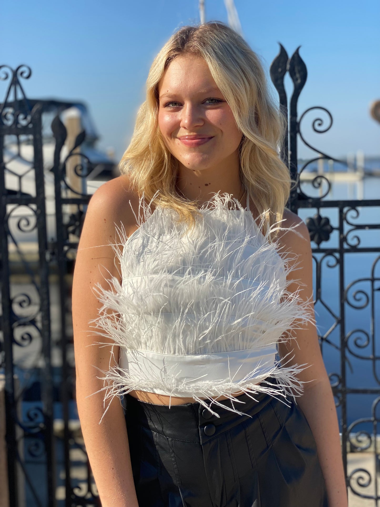 Flirty Feather Top