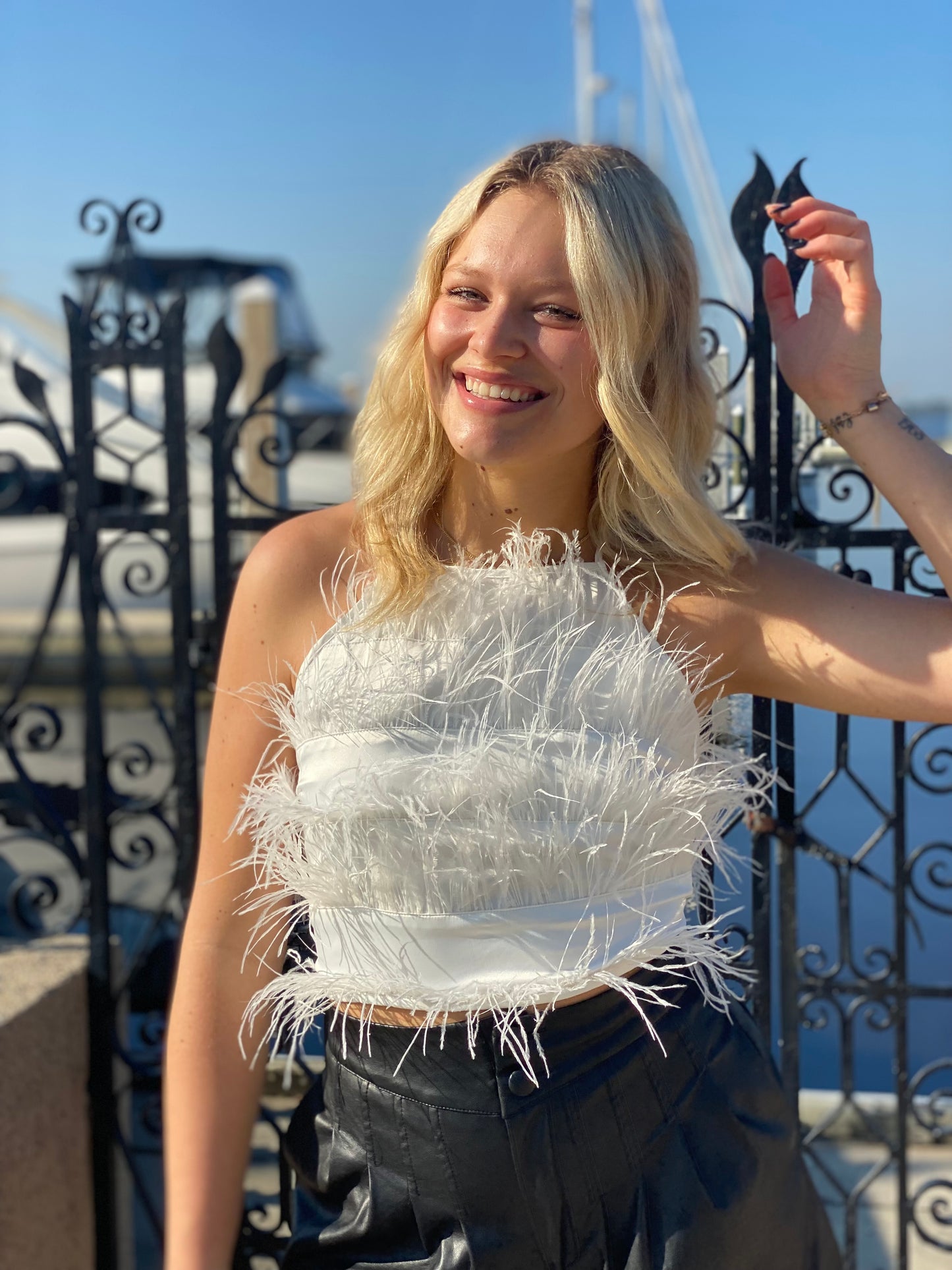 Flirty Feather Top
