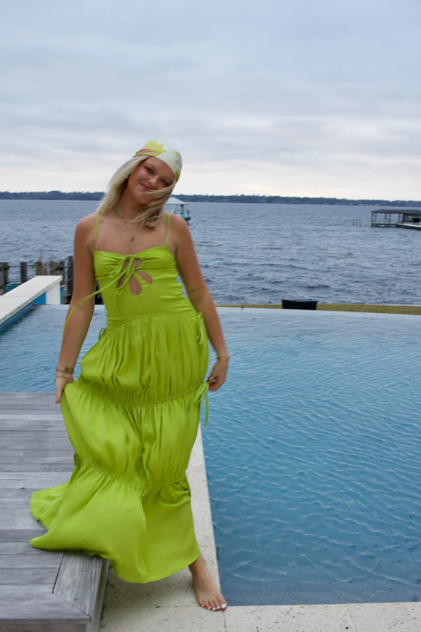 Lime Time Ruched Maxi