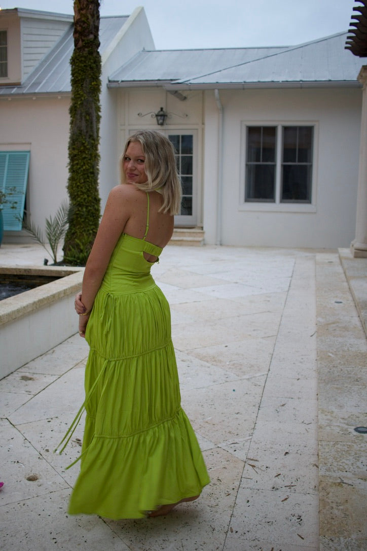 Lime Time Ruched Maxi